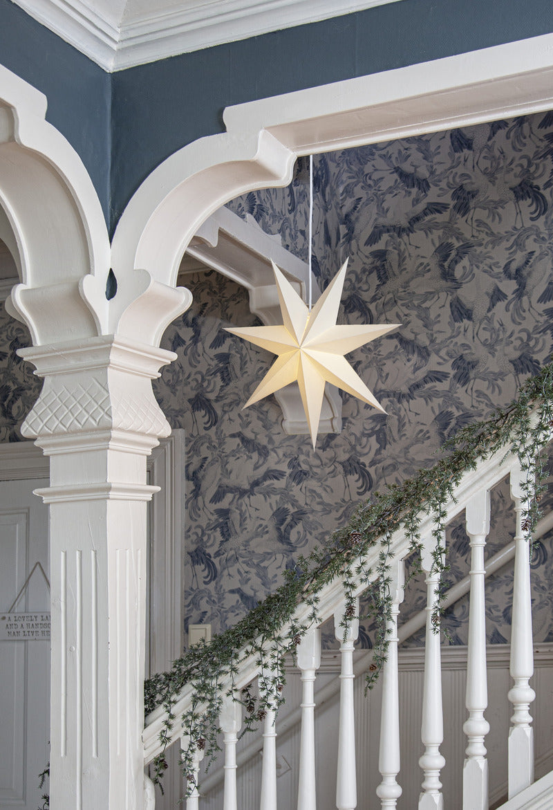 Star Trading - Estrella de Navidad - Estrella de papel Lisa - Blanco - 45cm