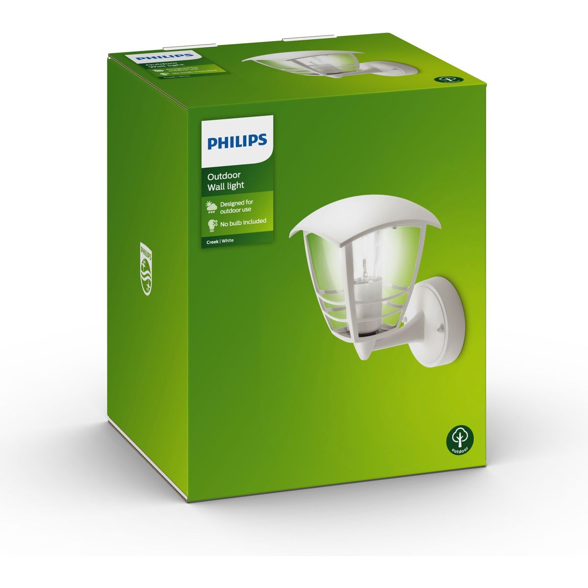 Philips - Farol de pared Creek blanco 1x60W 230V arriba