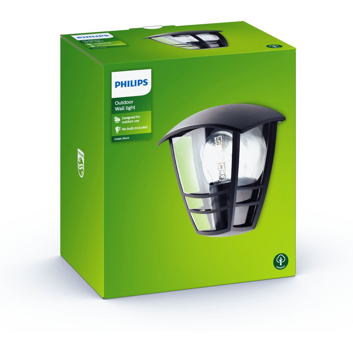 Philips - Creek wall lantern black 1x60W 230V base