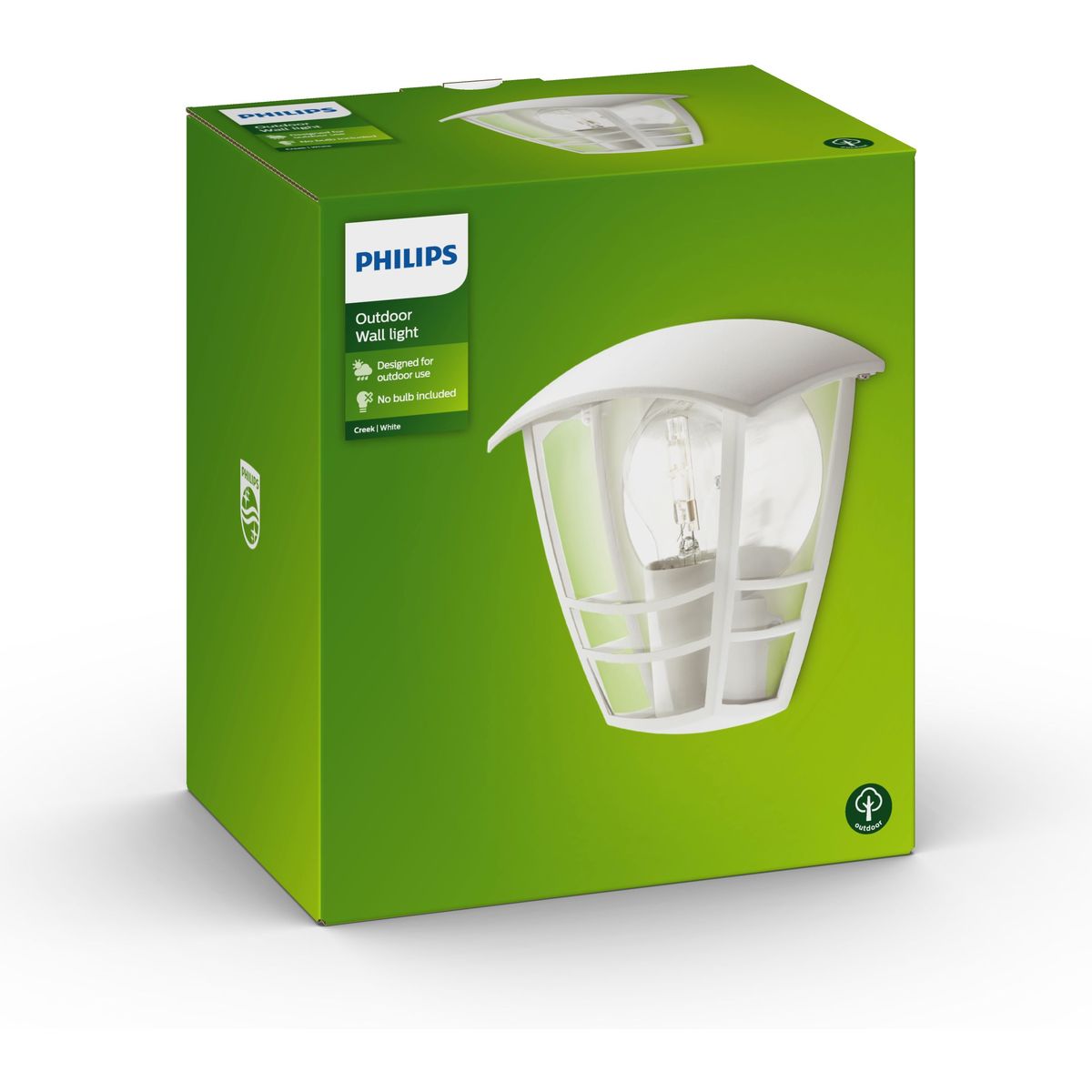 Philips - Creek wall lantern white 1x60W 230V base