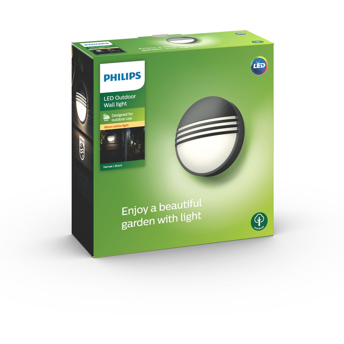 Philips - Aplique de pared Yarrow negro 1x6W 230V