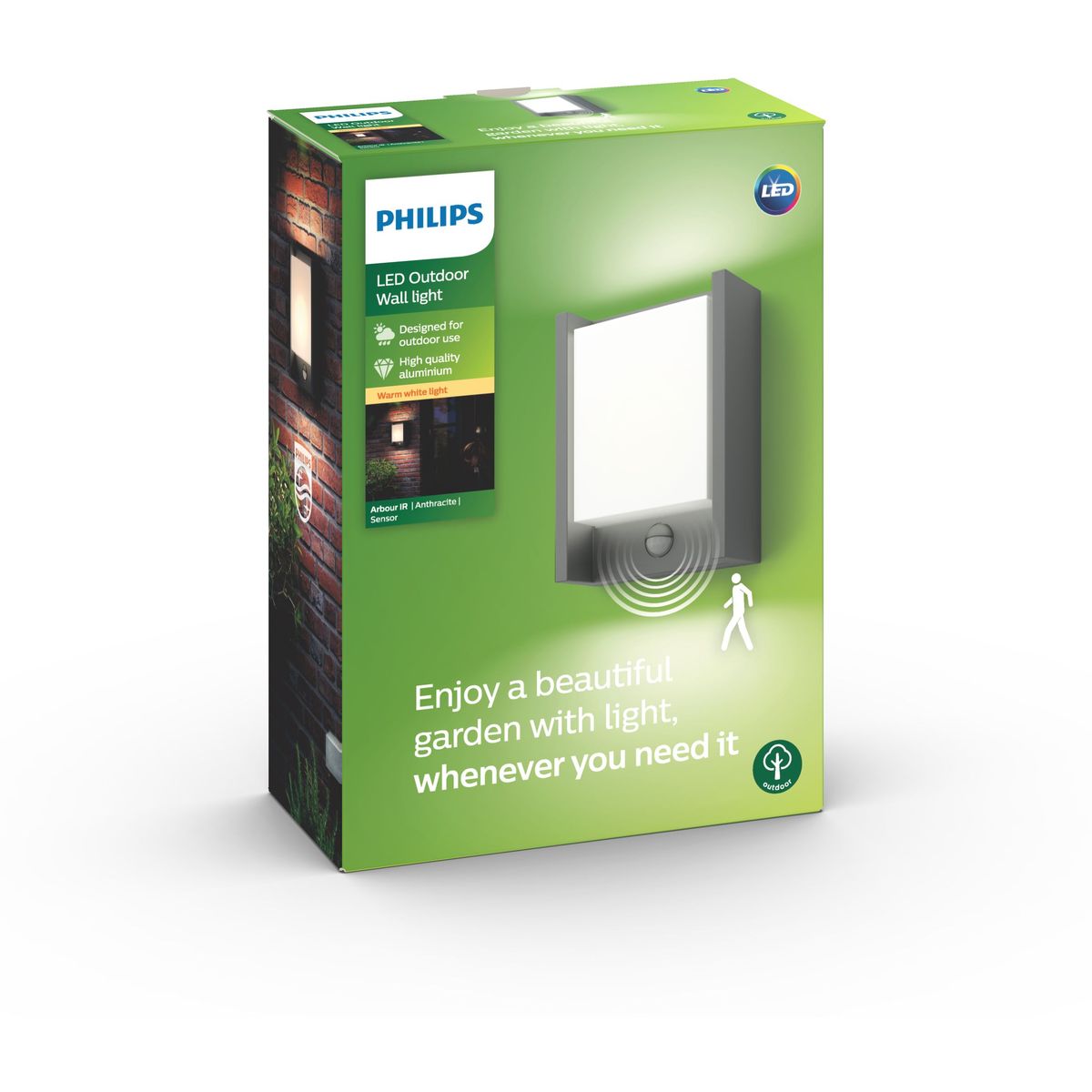 Philips - Arbour IR wall lantern anthracite 1x6W