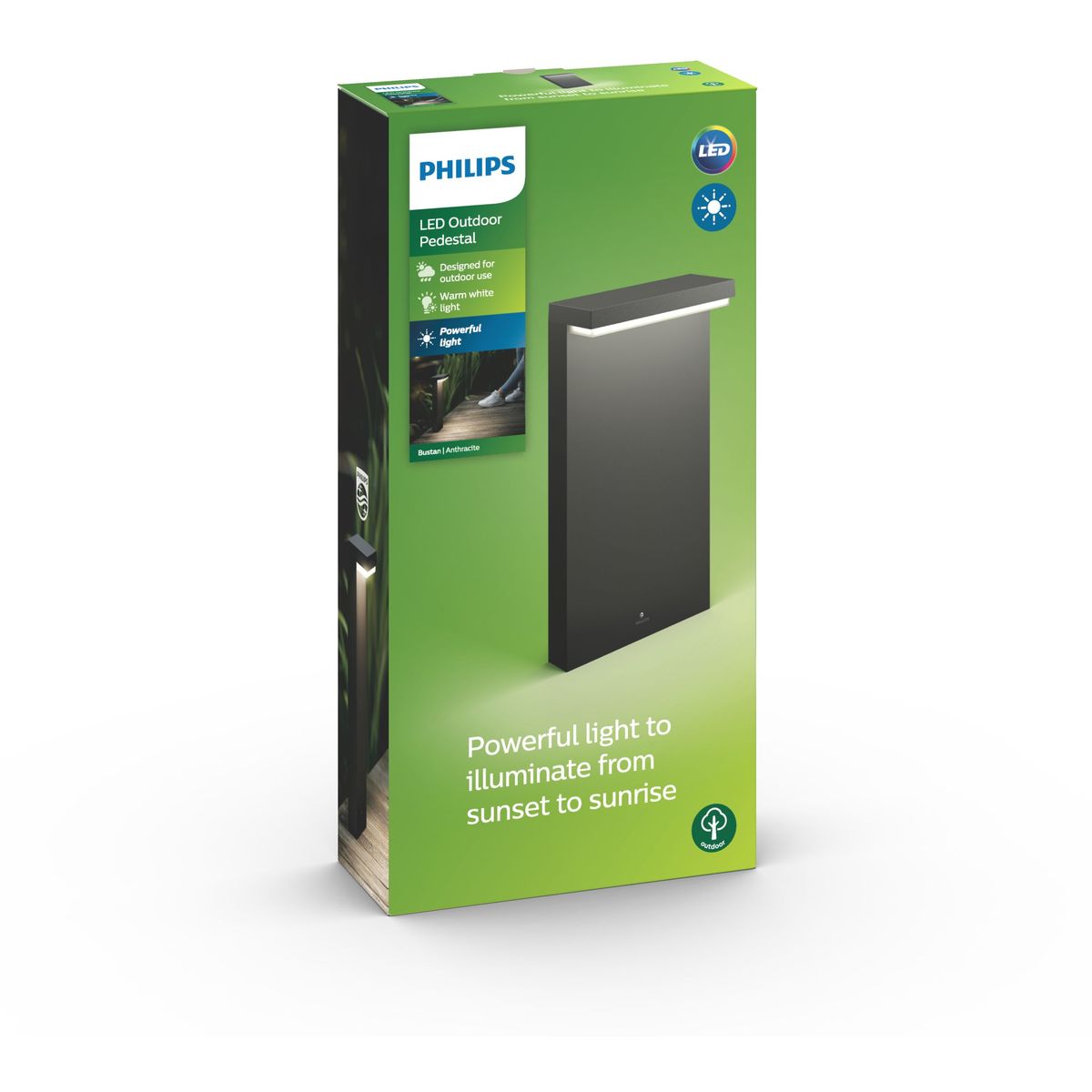 Philips - Bustan pedestal anthracite 2x4.5W SELV