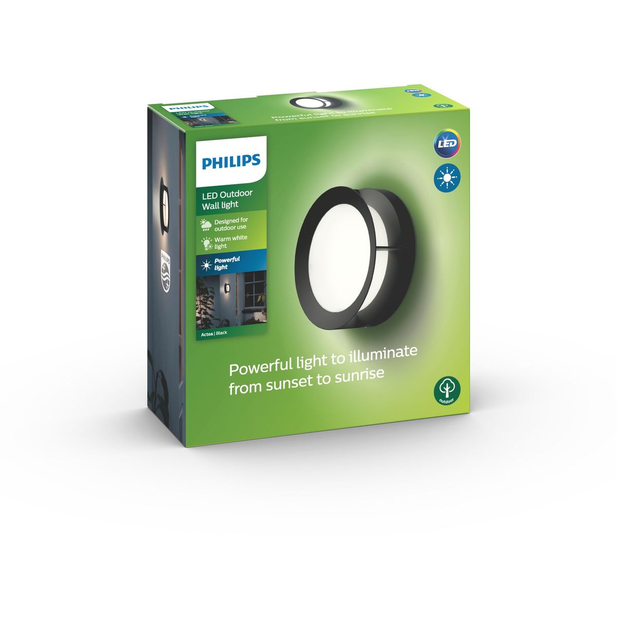 Philips - Actea Aplique de pared negro 1x12W 176V