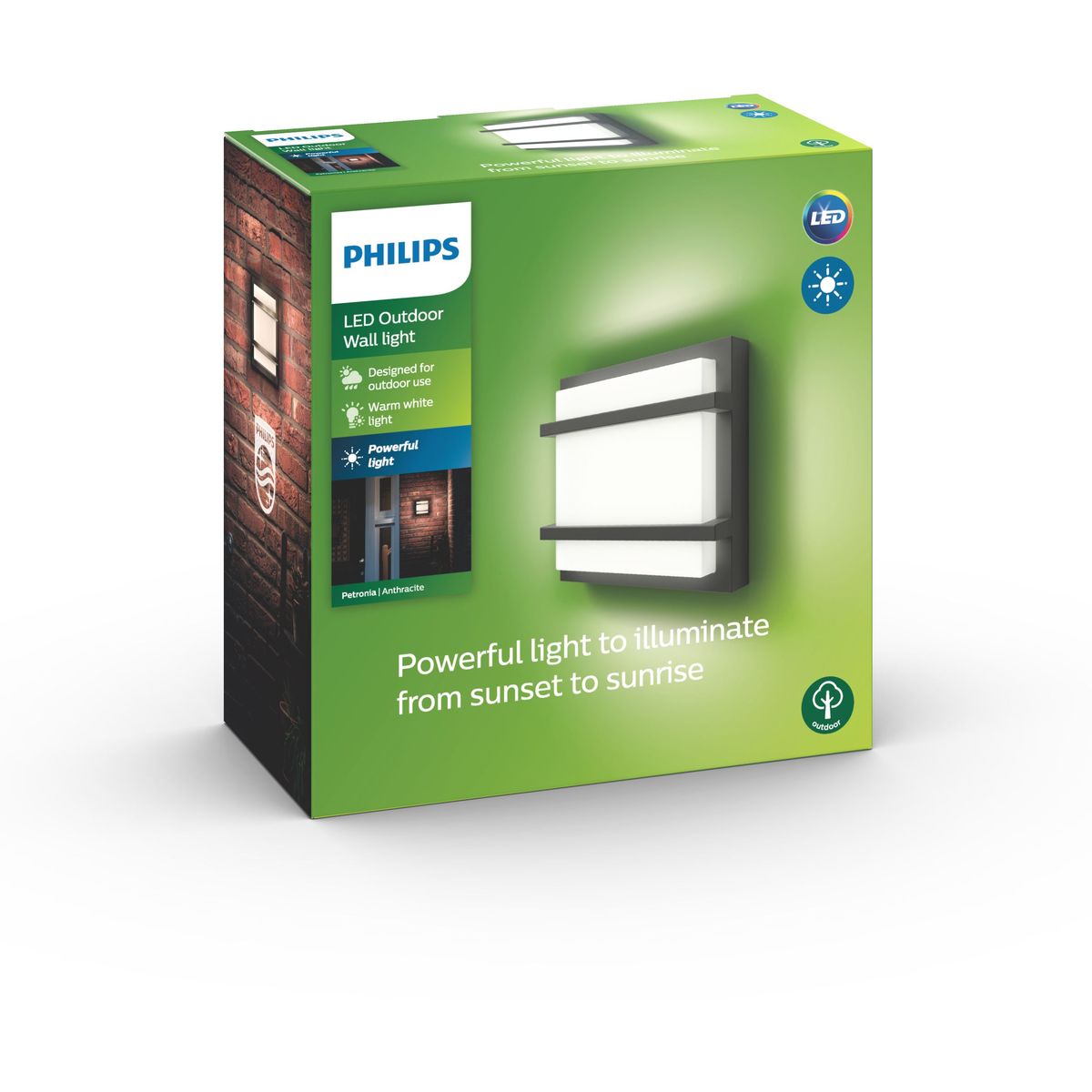 Philips - Aplique de pared Petronia antracita 1x12W