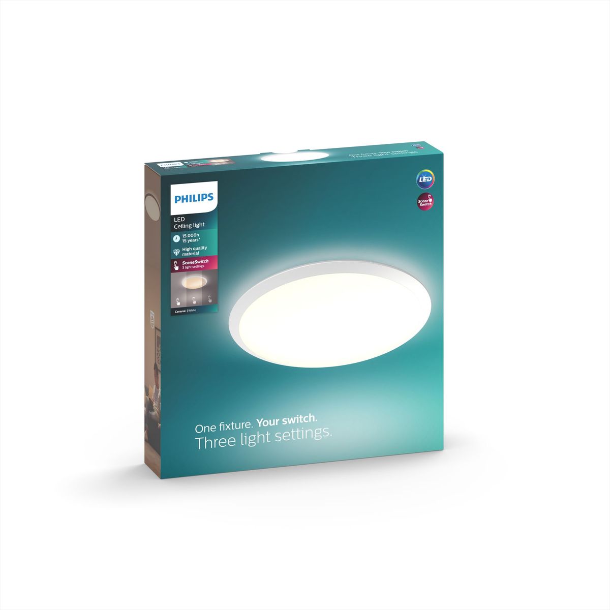 Philips - CAVANAL 27K Plafón blanco 1x18W 230