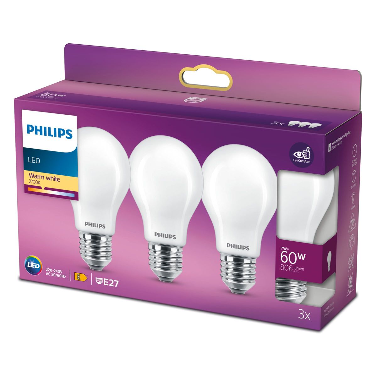 Philips - LED classic 60W A60 E27 WW FR ND 3SRT6
