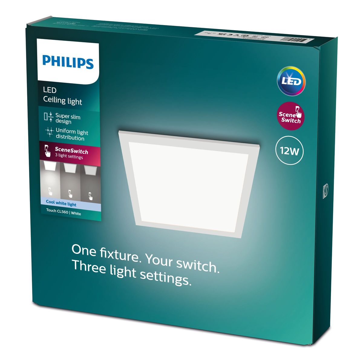 Philips - Touch ceiling CL560 SS SQ 12W 40K W HV06