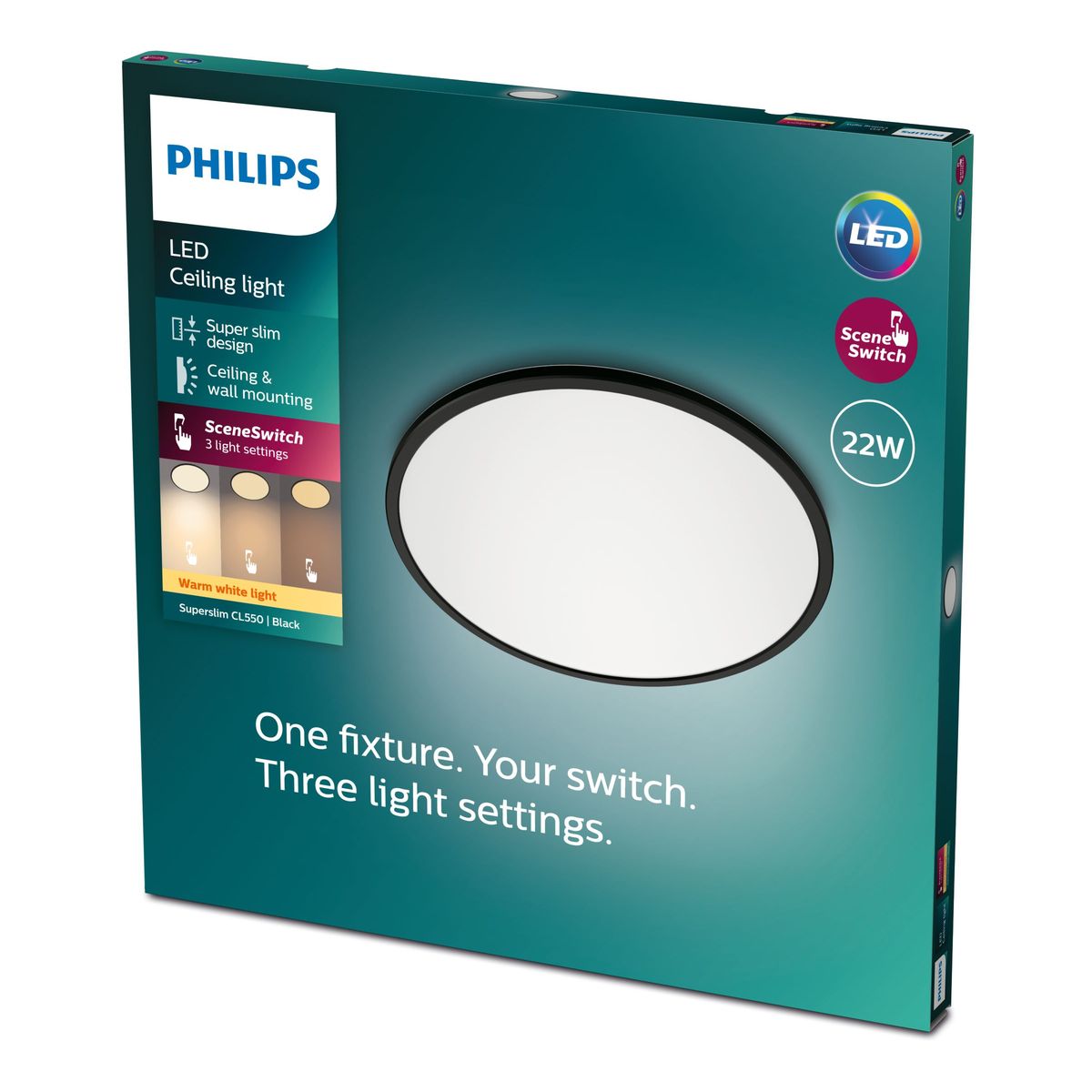 Philips - Superslim CL550 SS RD 22W 27K B WV 06