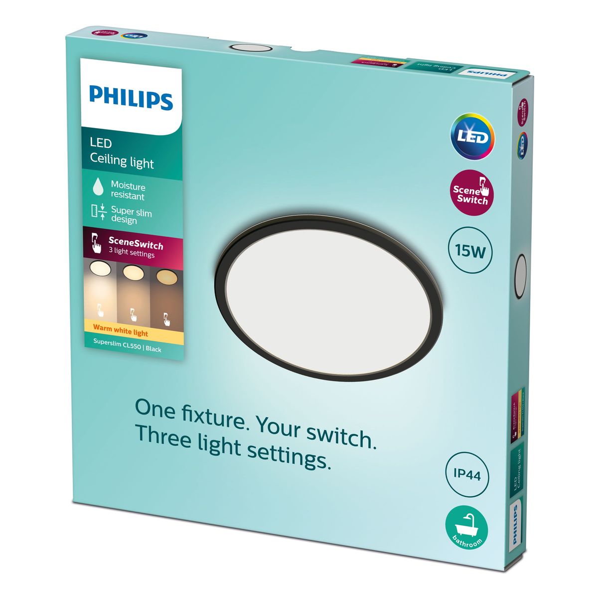 Philips - Superslim CL550 SS RD 15W 27K B WVIP4406