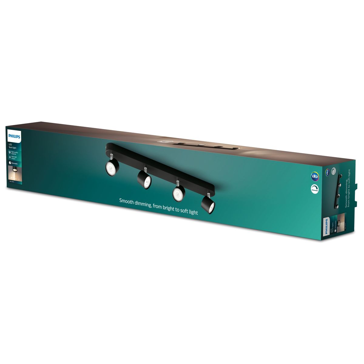 Philips - STAR bar/tube black 4x4.5W SELV Dim