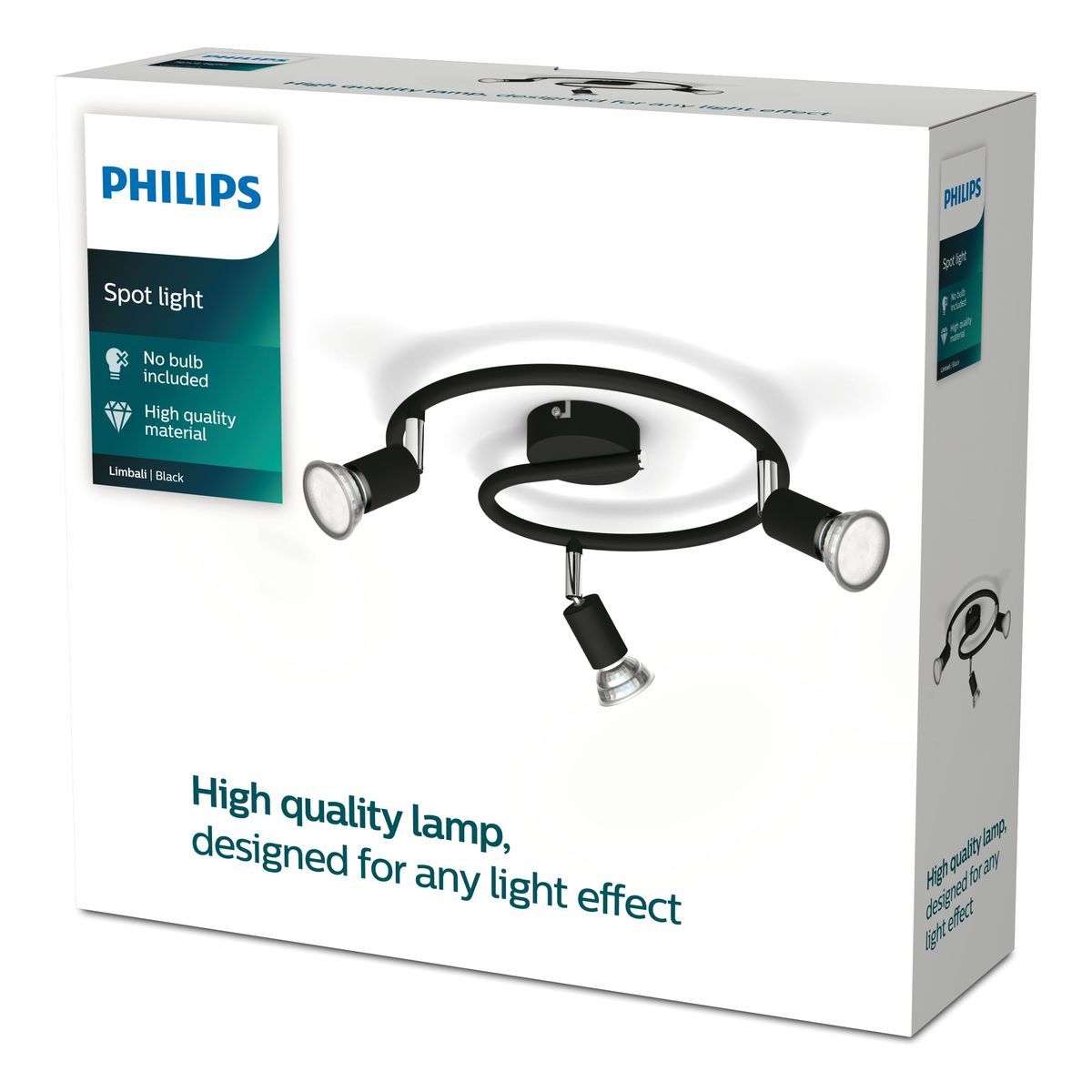 Philips - Placa Limbali/espiral negro 3x50W 230V