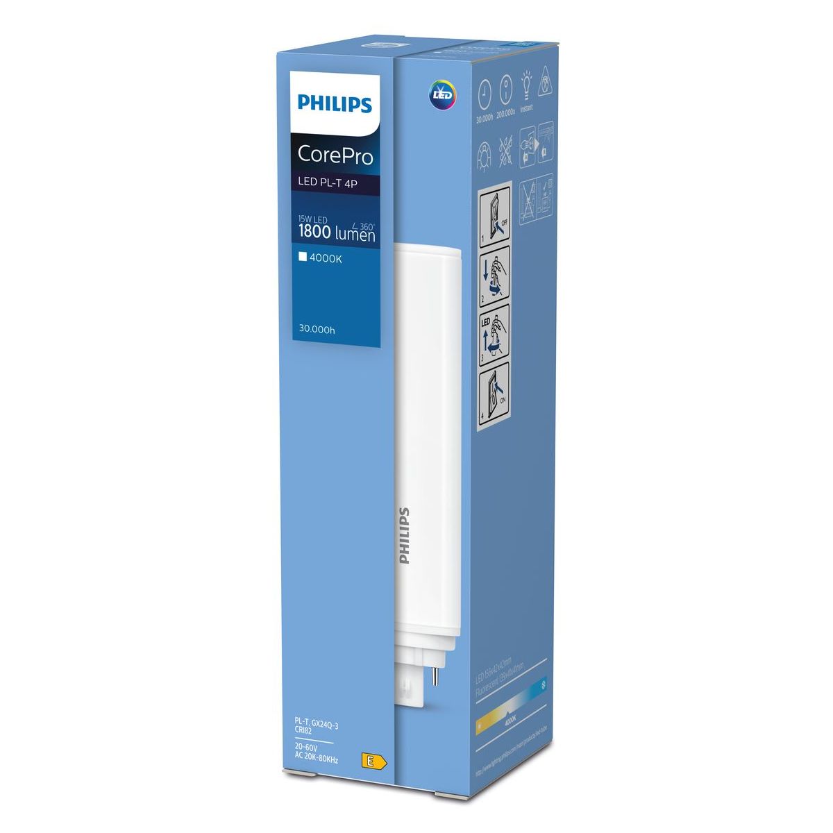 Philips - CorePro LED PLT HF 15W 840 4P GX24q-3