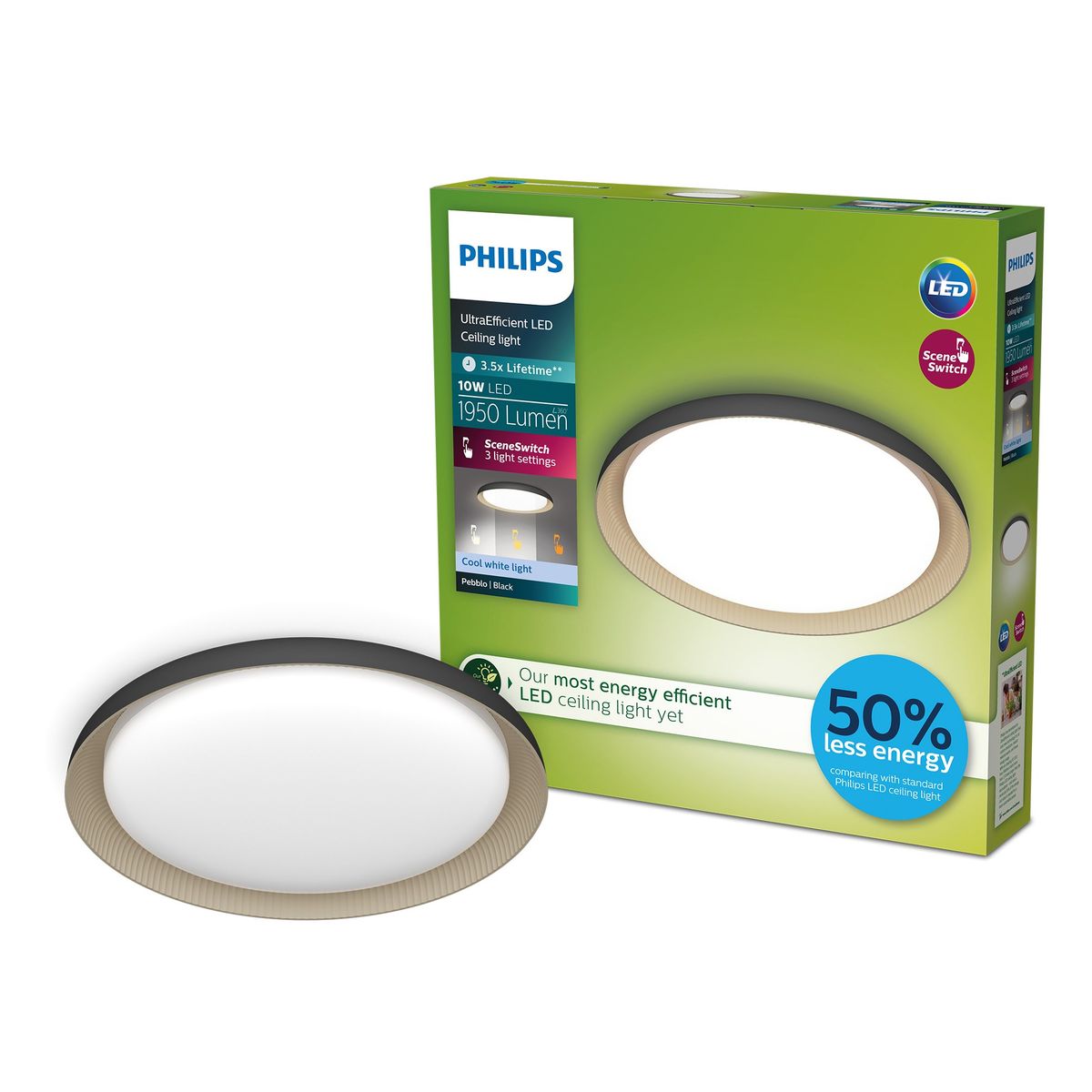Philips - Pebblo UE Ceiling SS B 10W 40K