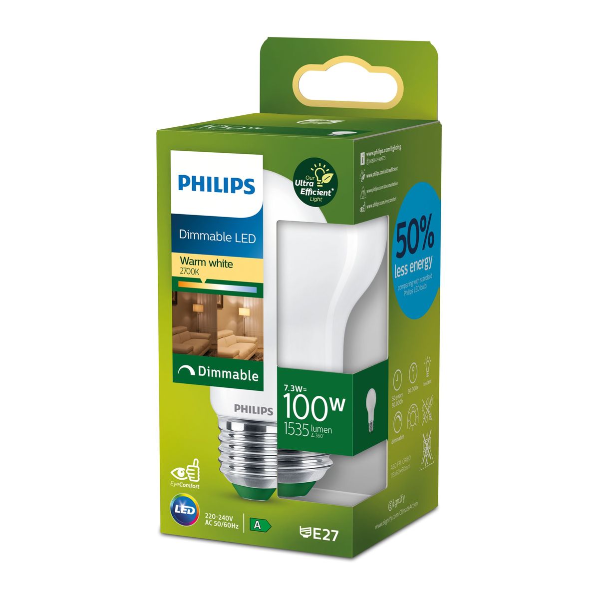 Philips - LED CLA 100W A60 E27 2700K FR UE D SRT4