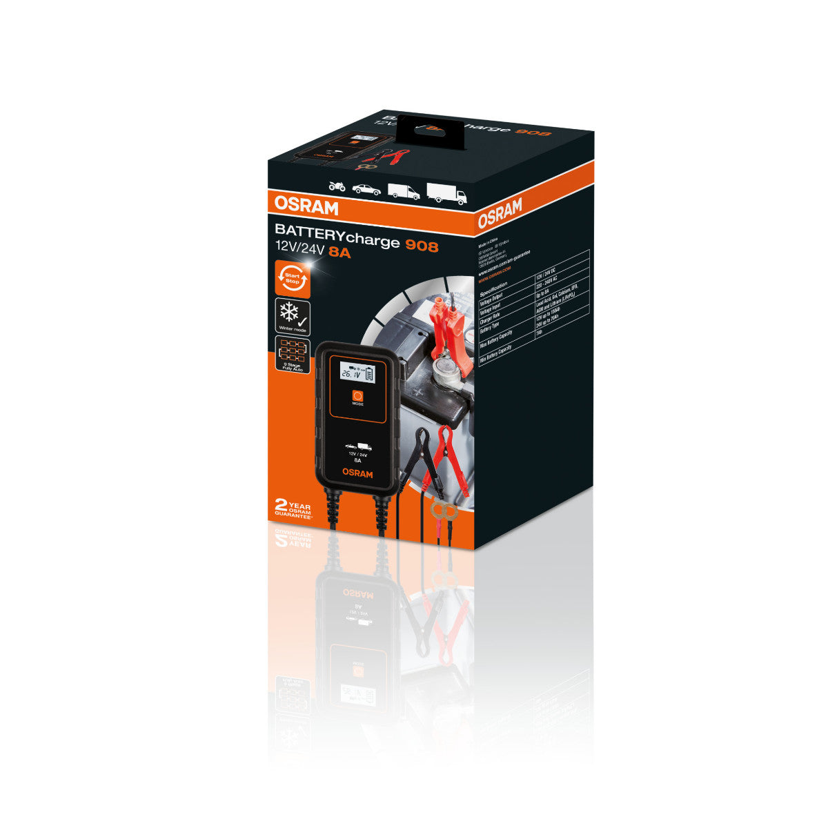 OSRAM BATTERY charge - 908 Cargador de batería inteligente