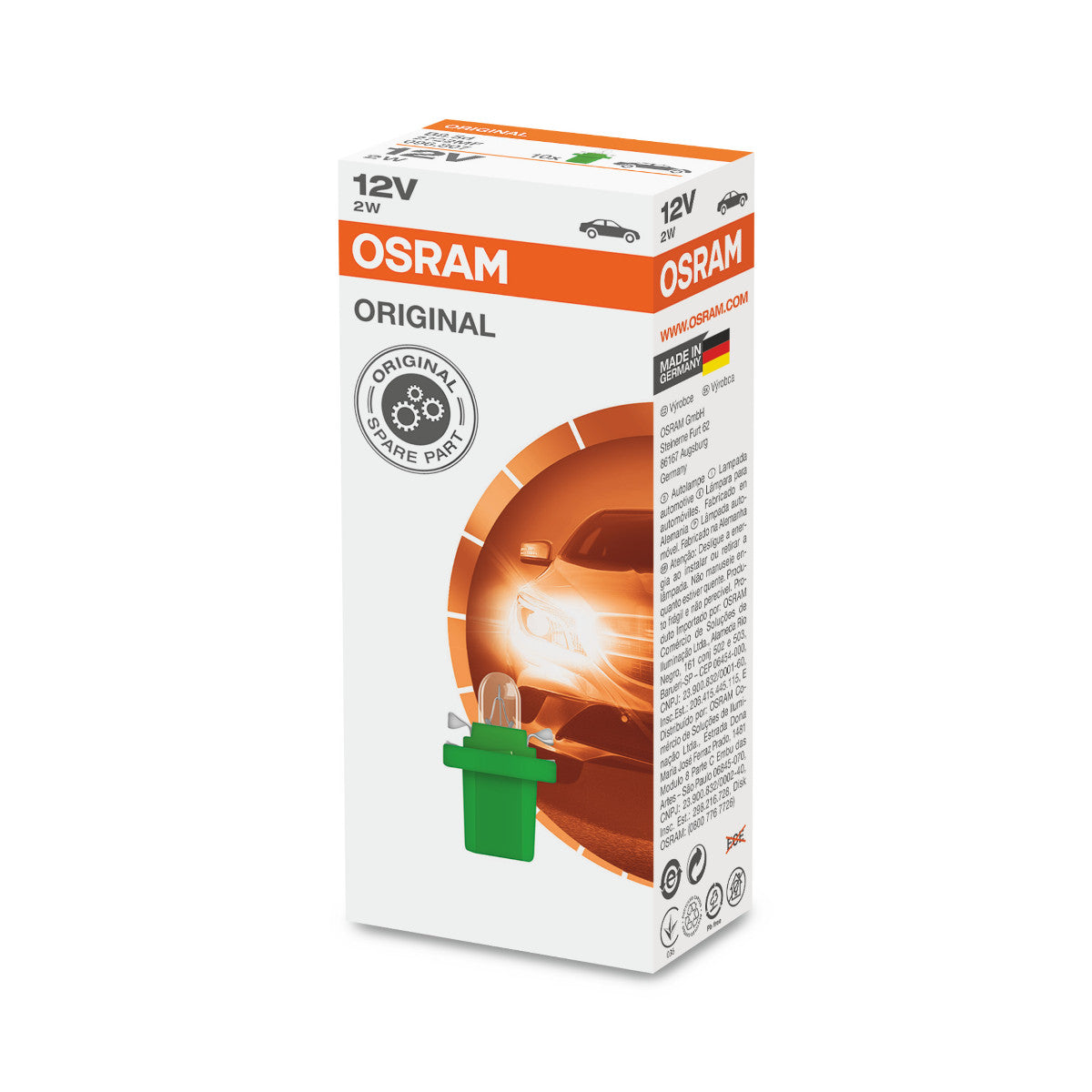 OSRAM ORIGINAL - BASE PLÁSTICA MF - 2W - B8.5d - Lámpara extra ligera