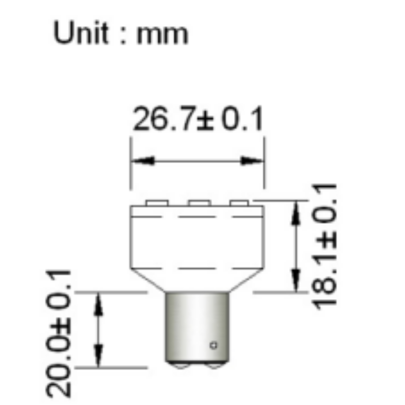 BA15s 12V/24V 1W spot