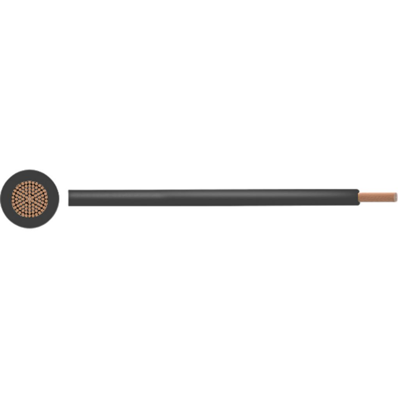 Conductor trenzado PVC 0,5mm2 Cobre desnudo Negro por metro