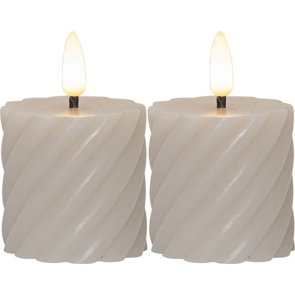 Star Trading - Bloque de luz LED Flamme Swirl - Beige - 7,5 - paquete de 2