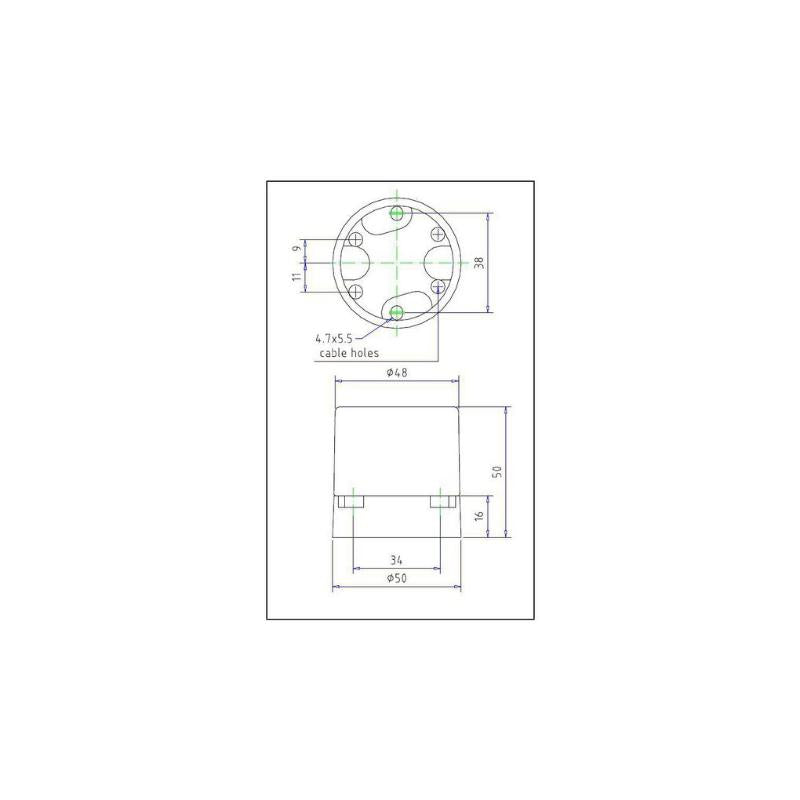 Base de lámpara E27 50mm Cerámica Blanco