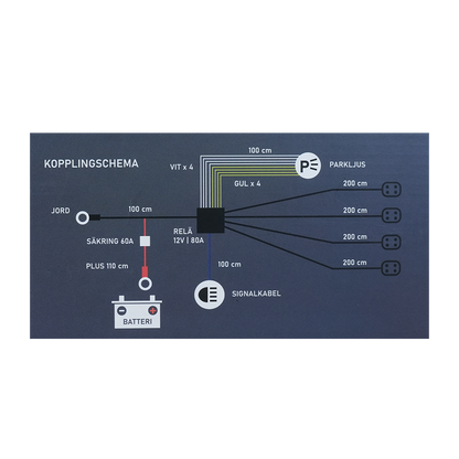 Luxtar Juego de cables de relé DT-4 X4 12V 80A Relé