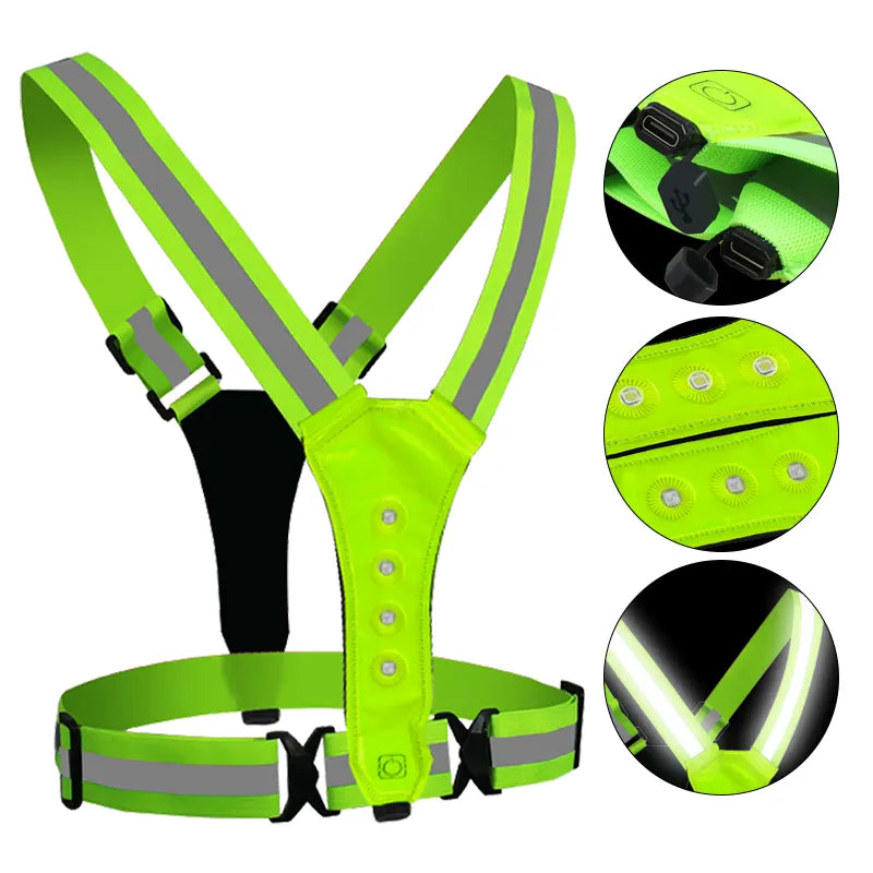 Chaleco reflectante LED - SportGlo Blanco & Rojo