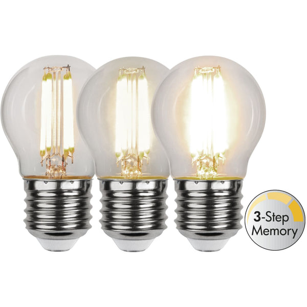 Star Trading - Lámpara LED E27 G45 Clear Memoria de 3 pasos - 4.2w - 3000K - 3-Step-Dim (Memoria)