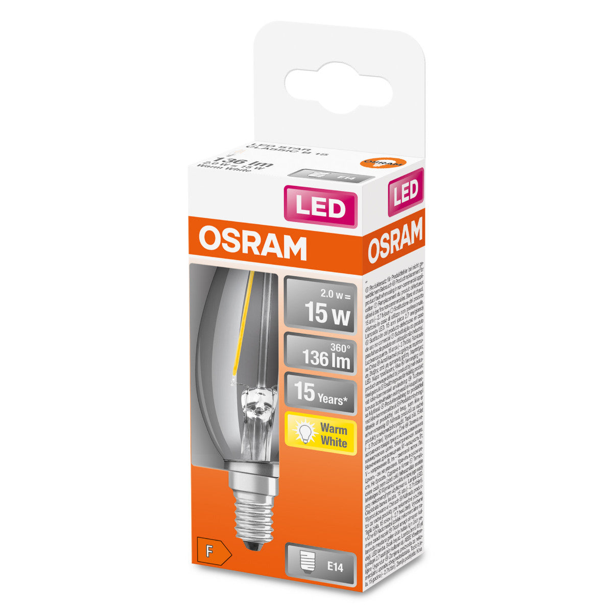 OSRAM LED-LAMPA KRONFORM KLAR (15) E14