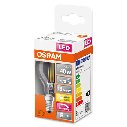 OSRAM LED-LAMPA RUND KLAR (40) E14 DIM