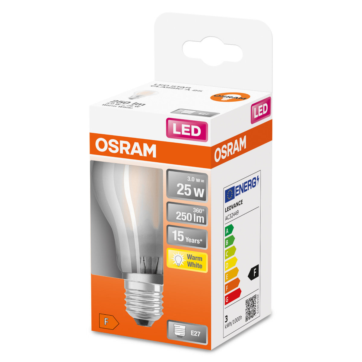 OSRAM LED-LAMPA RUND MATT (25) E27