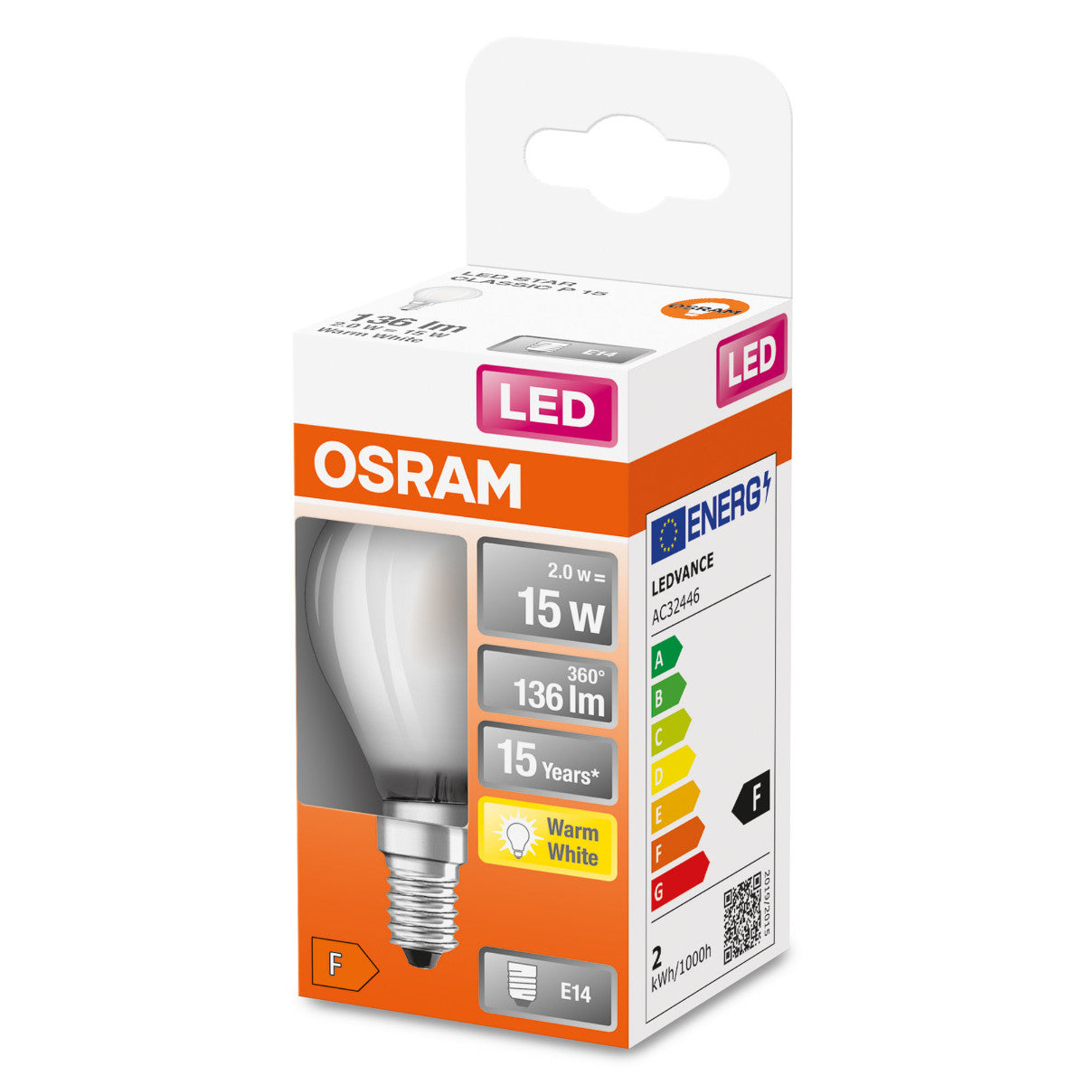 OSRAM LED-LAMPA RUND MATT (15) E14