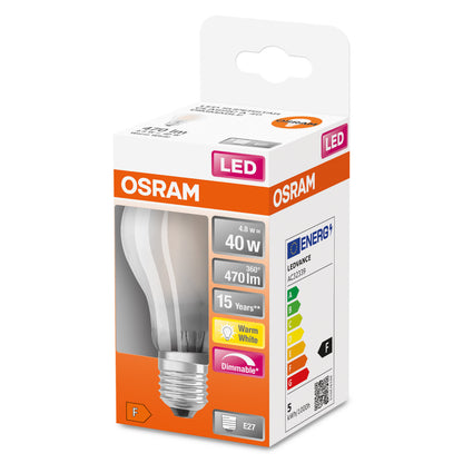 OSRAM LED-LAMPA NORMAL MATT (40) E27 DIM VARMVIT