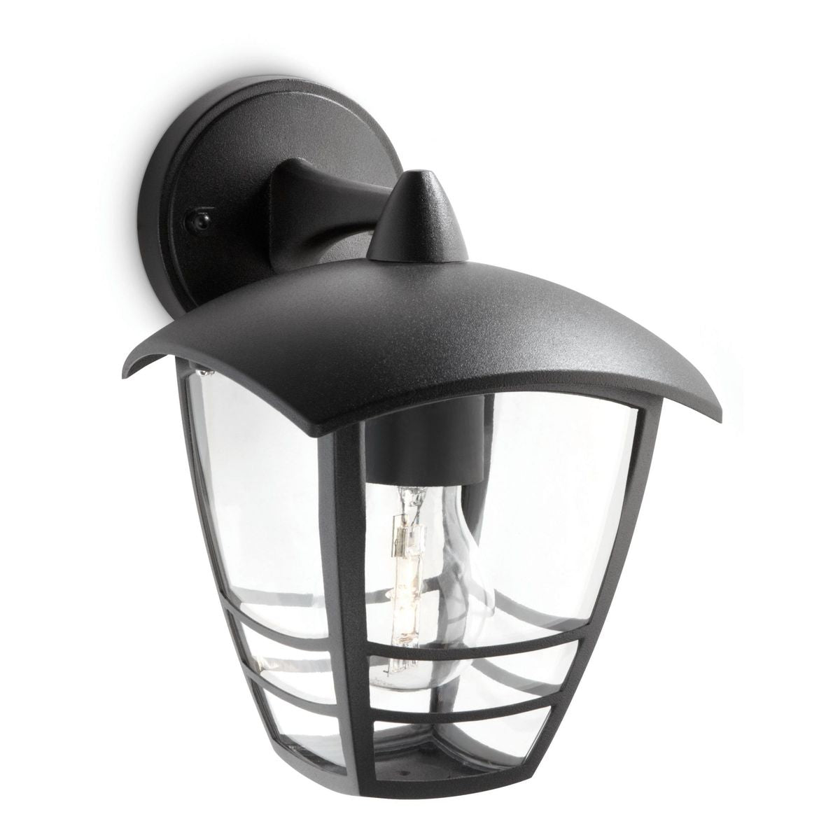 Philips - Creek wall lantern black 1x60W 230V down