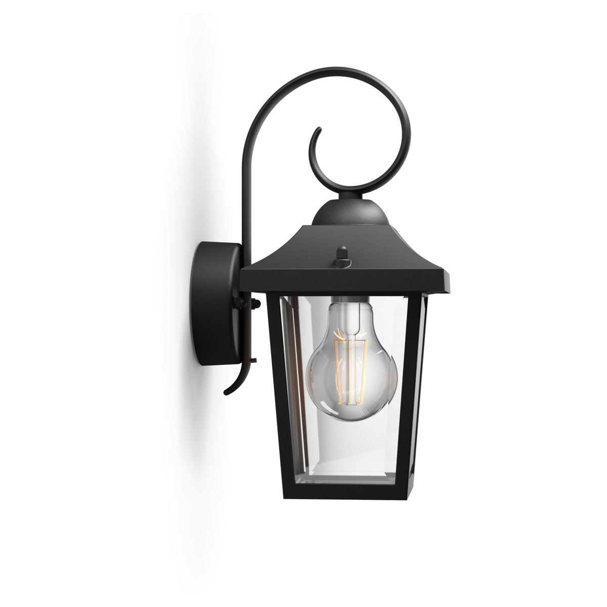 Philips - Farol de pared Buzzard negro 1x60W 230V