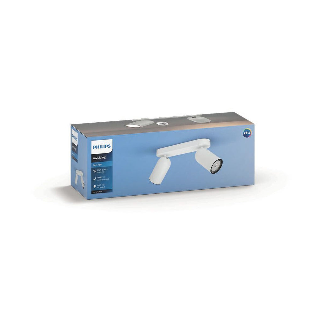 Philips - Barra/tubo PONGEE blanco 2xNW 230V