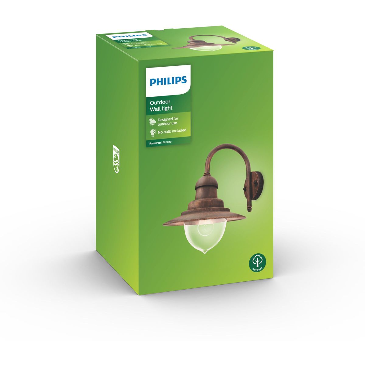 Philips - Aplique de pared Raindrop bronce 1x60W 230V
