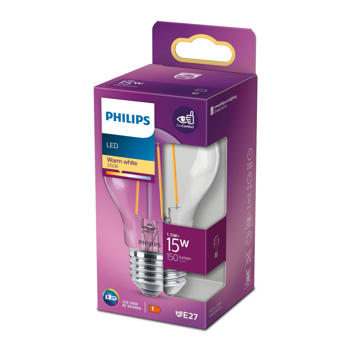 Philips - LED clásico 15W E27 WWA60 CL ND SRT4