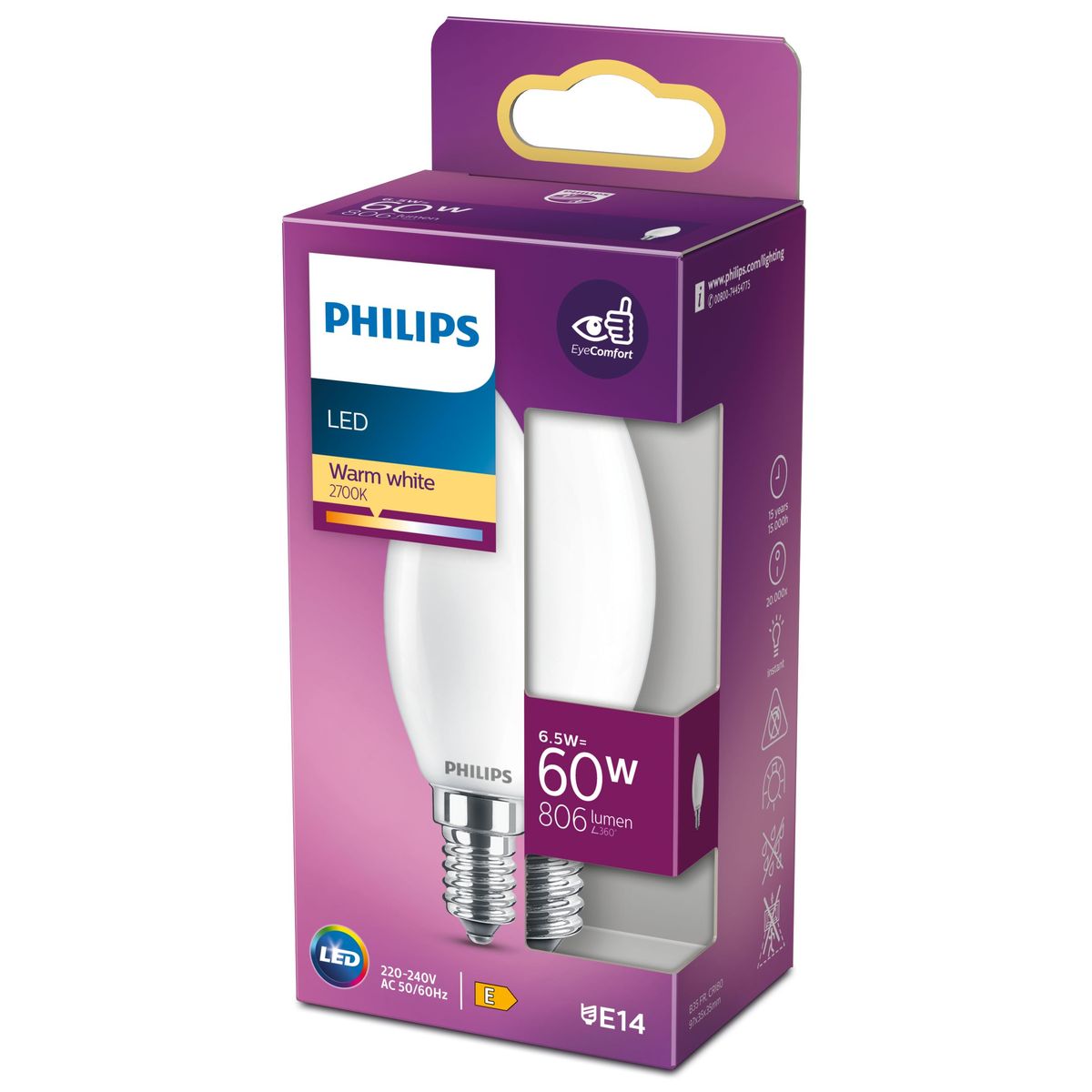 Philips - LED clásico 60W E14 WW B35 FR ND RFSRT4
