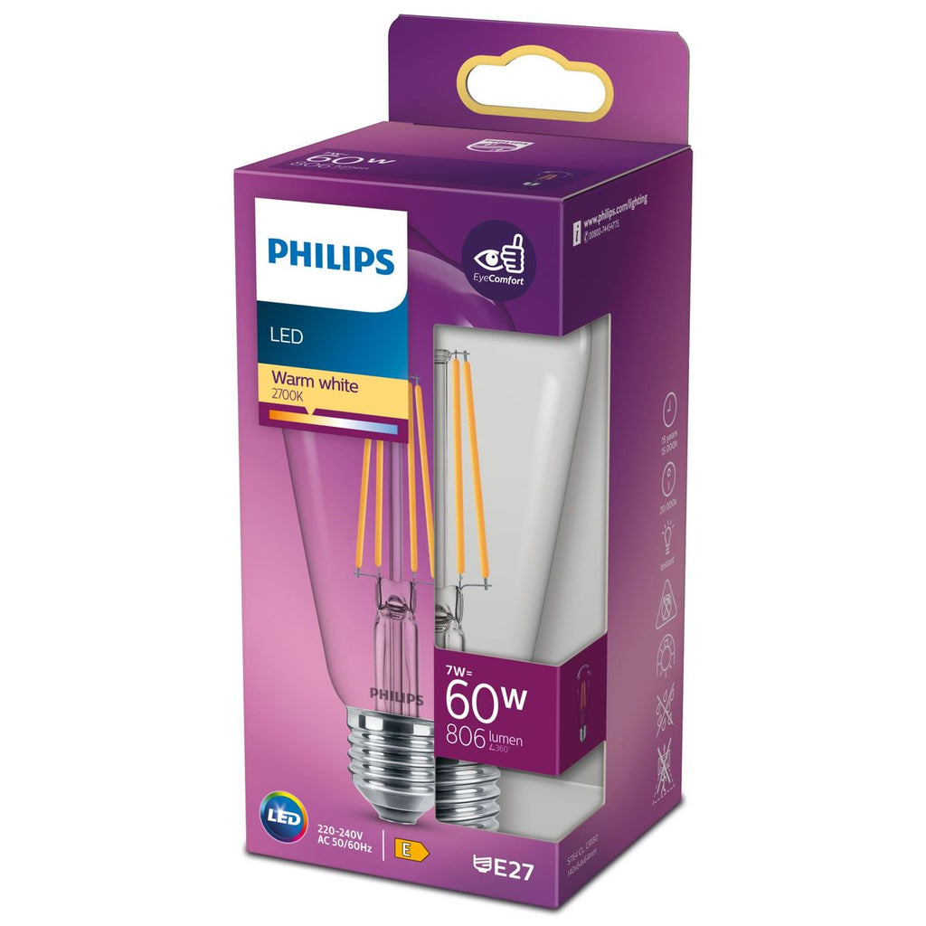 Philips - LED clásico 60W ST64 E27 WW CL ND RFSRT4