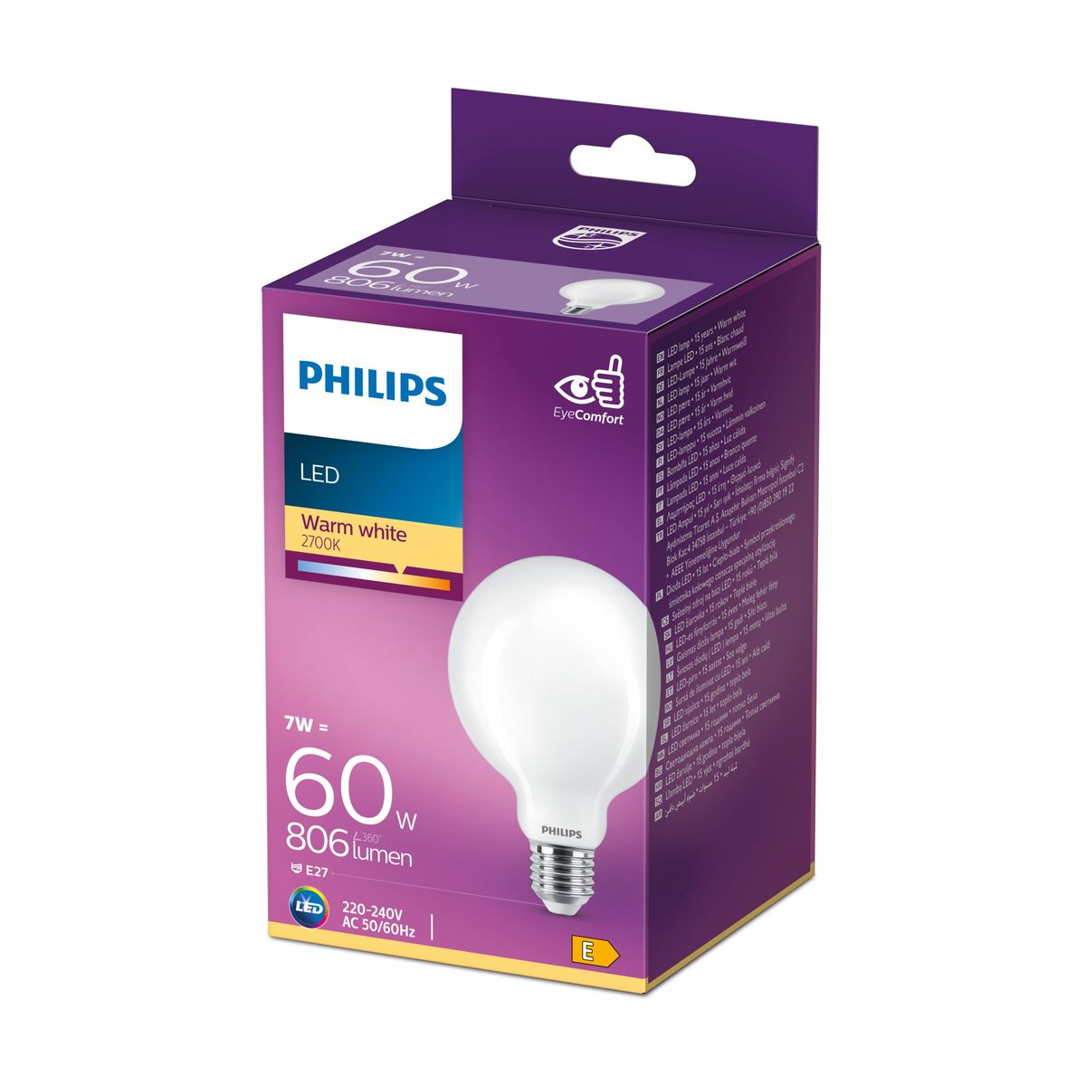 Philips - LED clásico 60W G93 E27 WW FR ND RFSRT4