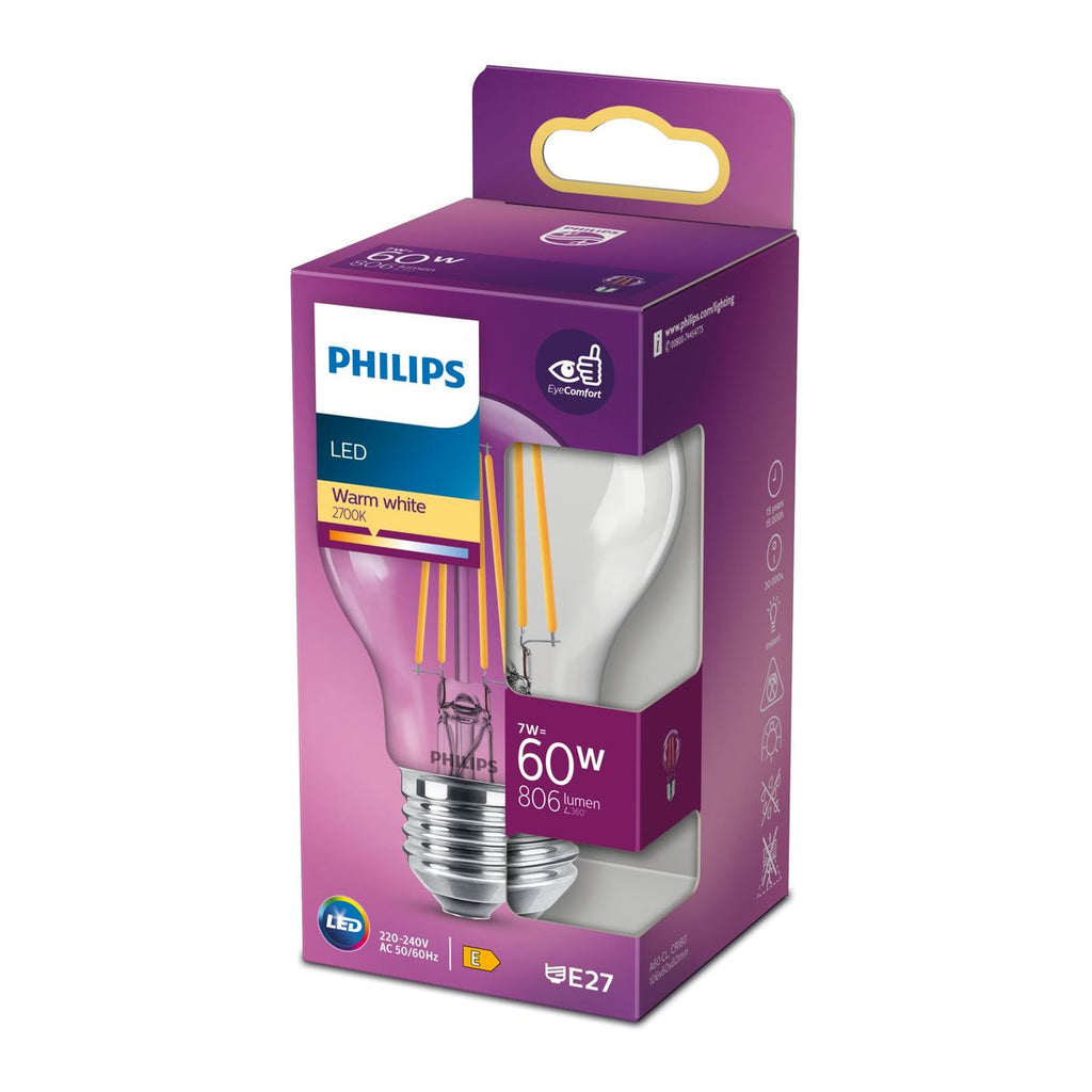 Philips - LED clásico 60W A60 E27 WW CL ND RFSRT4