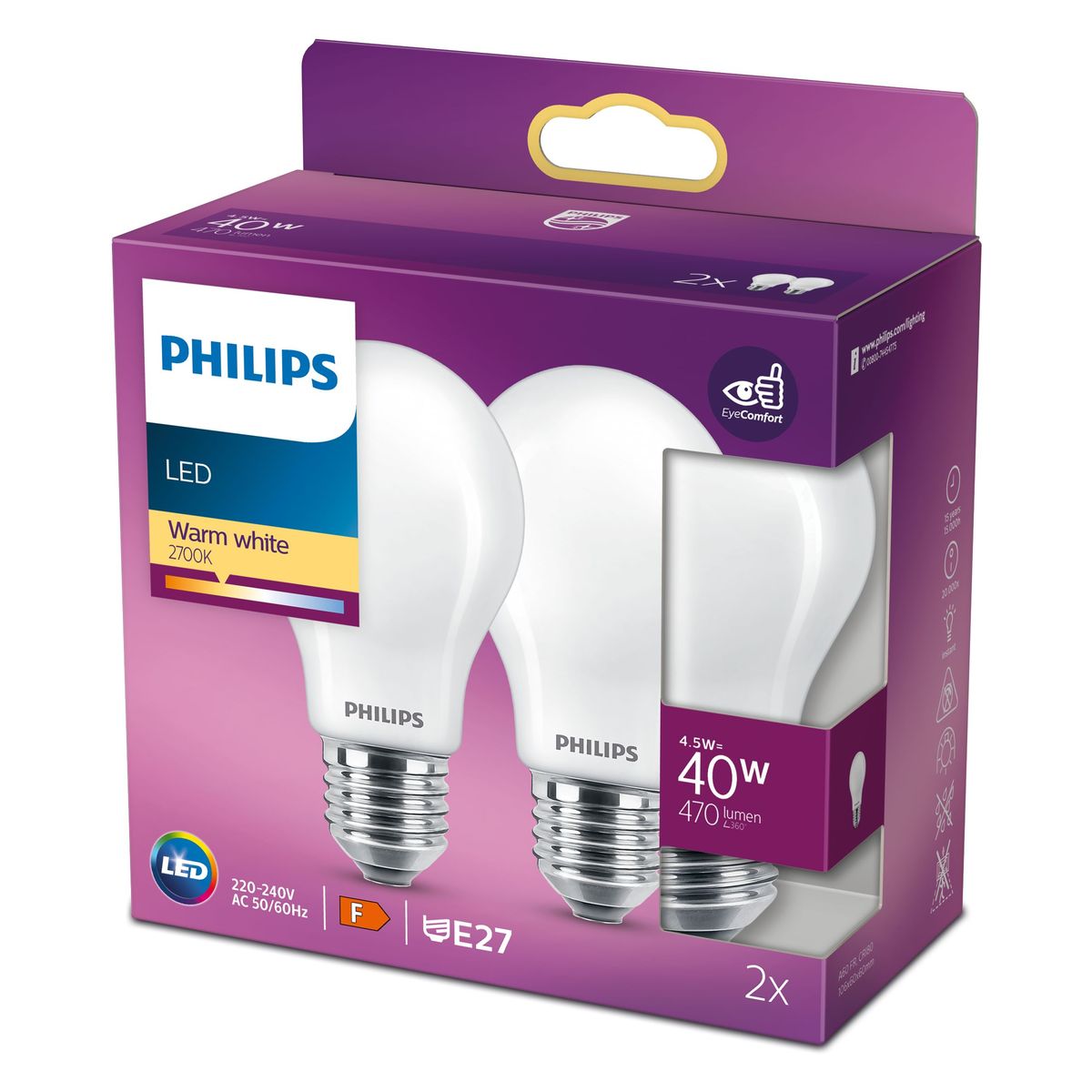 Philips - LED classic 40W A60 E27 WW FR NDRF2SRT6