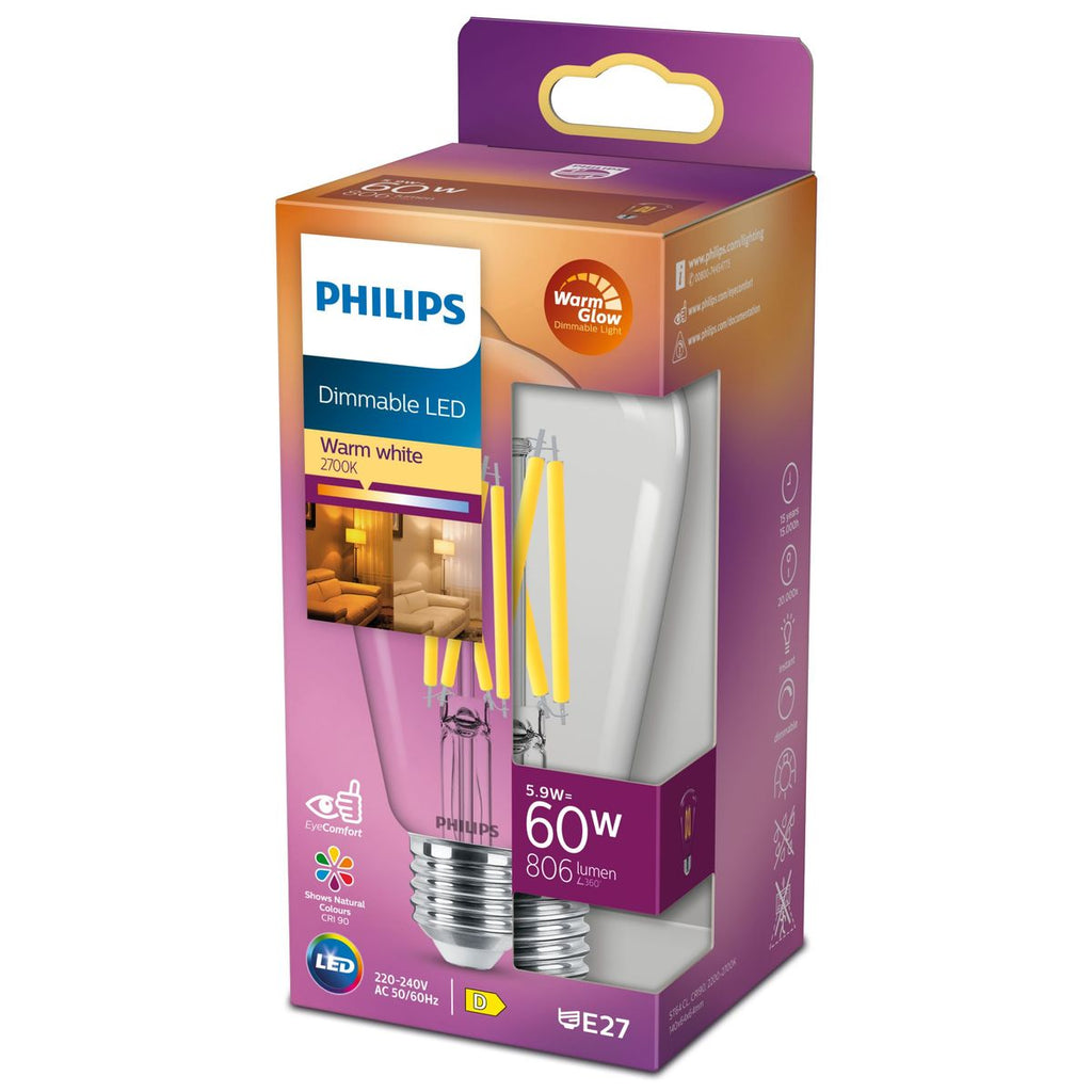 Philips - LED clásico 60W ST64 E27 CL WGD90 SRT4