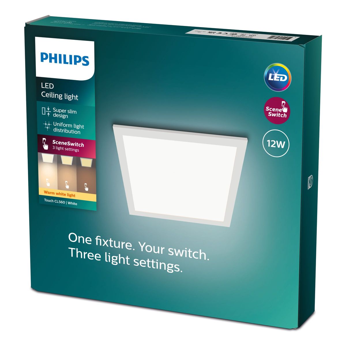 Philips - Techo táctil CL560 SS SQ 12W 27K W HV06