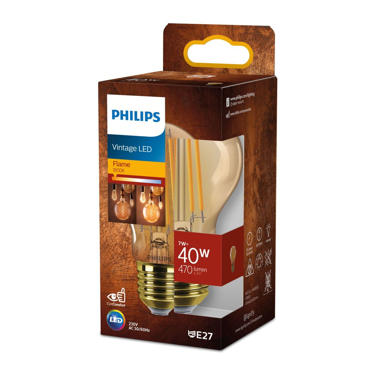 Philips - LED A60 40W 1800K E27 NDSRT Ámbar 1PF