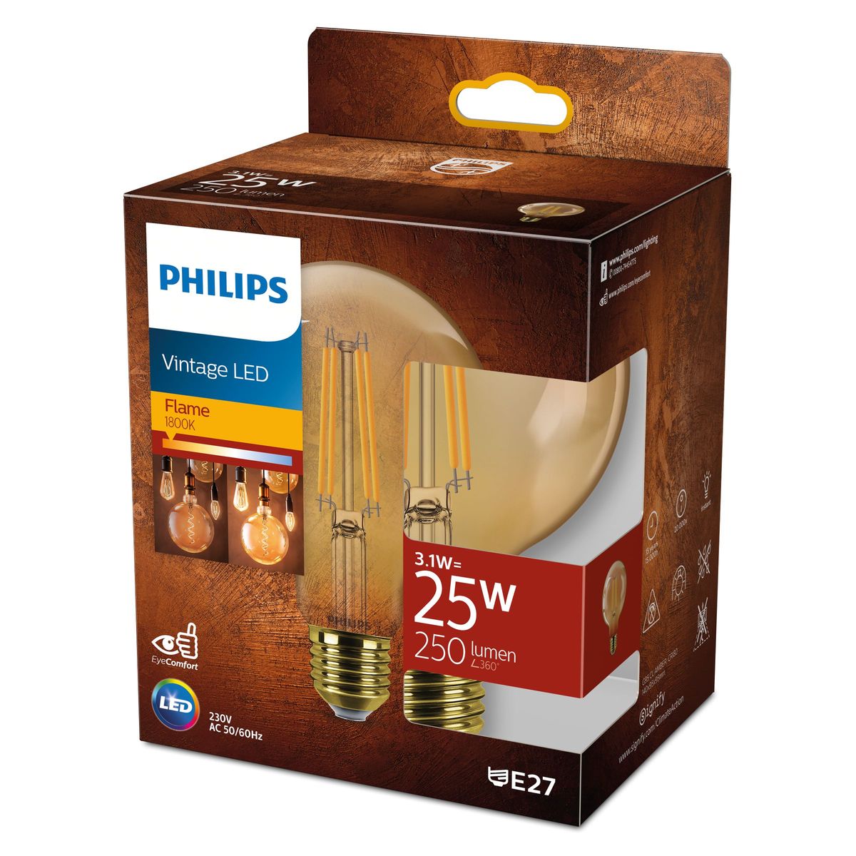 Philips - LED G95 25W 1800K E27 NDSRT Ámbar 1PF