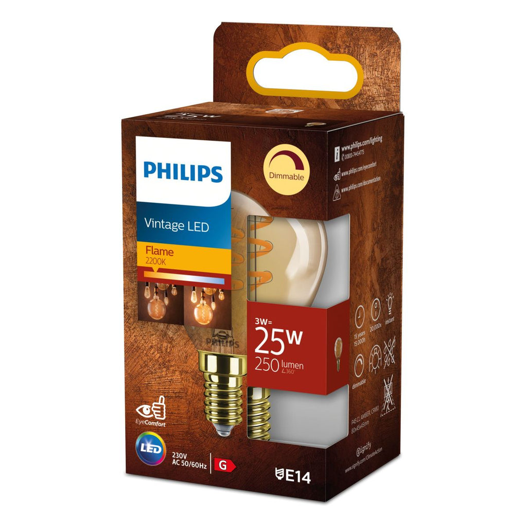 Philips - LED P45 25W 2200K E14 Ámbar Sp DIM 1PF