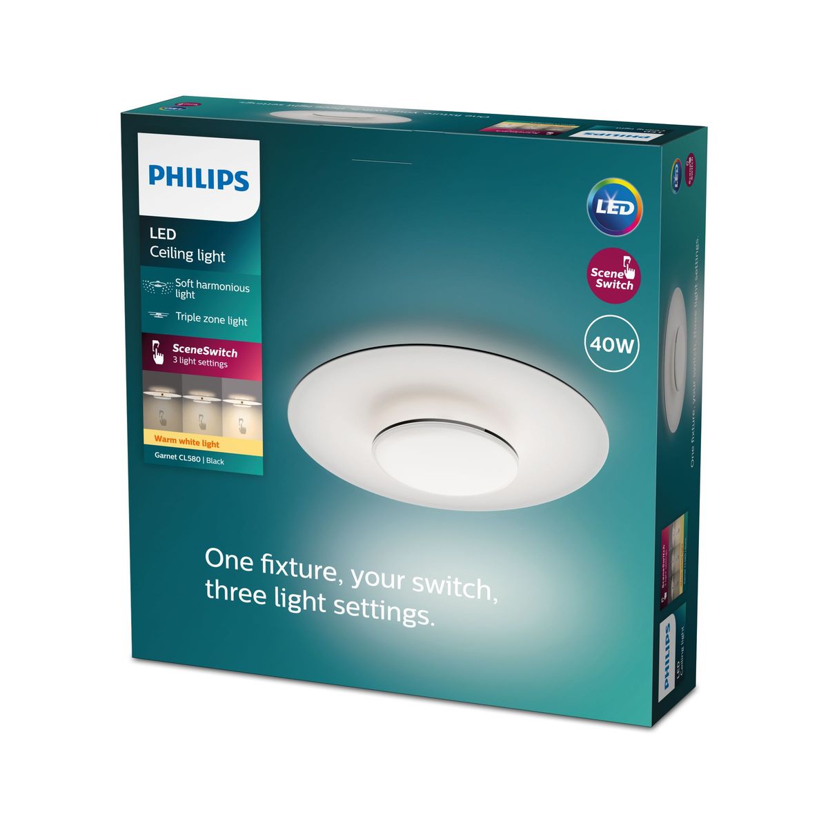 Philips - Garnet CL580 SS 40W 27K B HV IP20 06