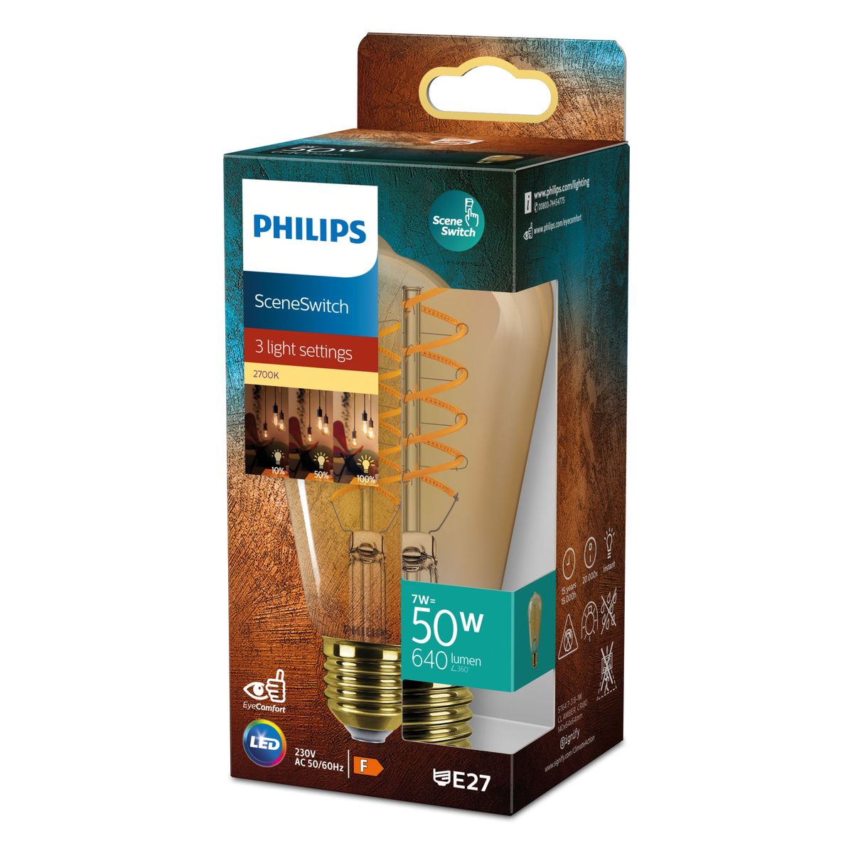 Philips - LED SSW 50W ST64 E27 AMBER SP